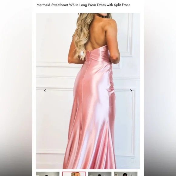 Satin light pink maxi/long dress. - Picture 3 of 3